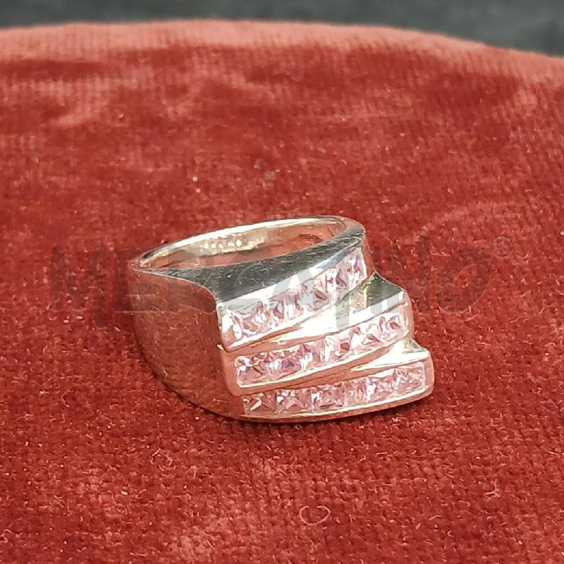 ANELLO ARG 3 FILE STRASS ROSA | Mercatino dell'Usato Roma garbatella 1