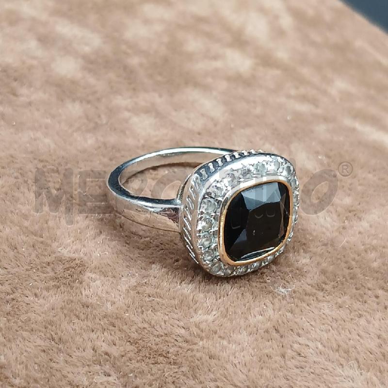 ANELLO ARG CENTRALE PIETRA NERO  | Mercatino dell'Usato Roma garbatella 1