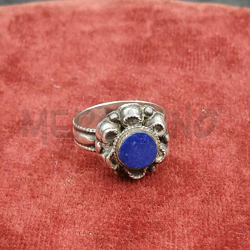 ANELLO ARG FIORE PIETRA BLU | Mercatino dell'Usato Roma garbatella 1