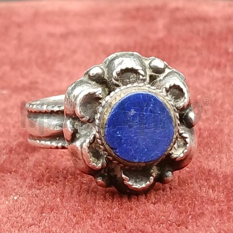ANELLO ARG FIORE PIETRA BLU | Mercatino dell'Usato Roma garbatella 2