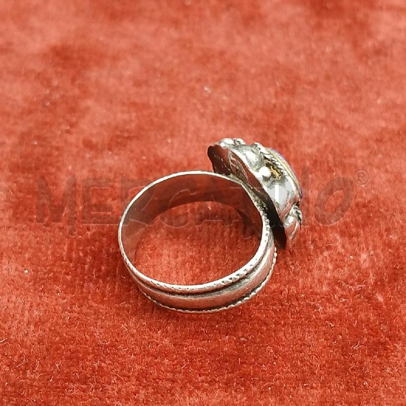 ANELLO ARG FIORE PIETRA BLU | Mercatino dell'Usato Roma garbatella 3