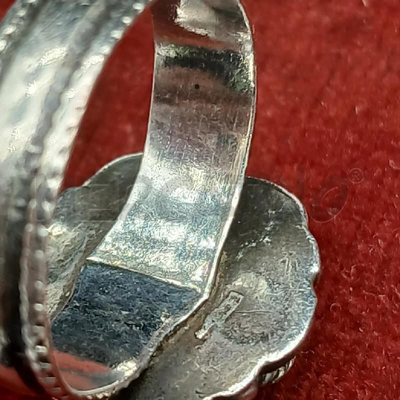 ANELLO ARG FIORE PIETRA BLU | Mercatino dell'Usato Roma garbatella 4
