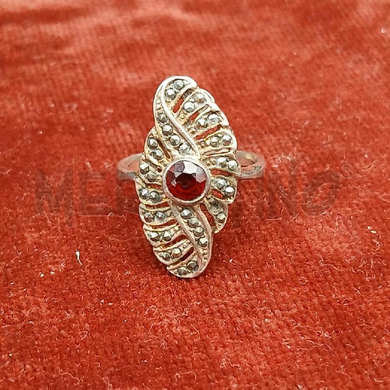 ANELLO ARG PIETRA ROSSO | Mercatino dell'Usato Roma garbatella 1
