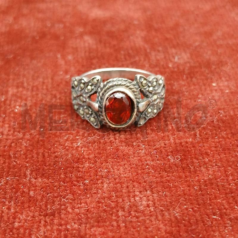 ANELLO ARG PIETRA ROSSO  | Mercatino dell'Usato Roma garbatella 1