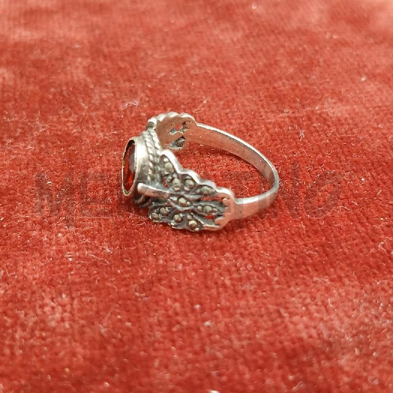 ANELLO ARG PIETRA ROSSO  | Mercatino dell'Usato Roma garbatella 3