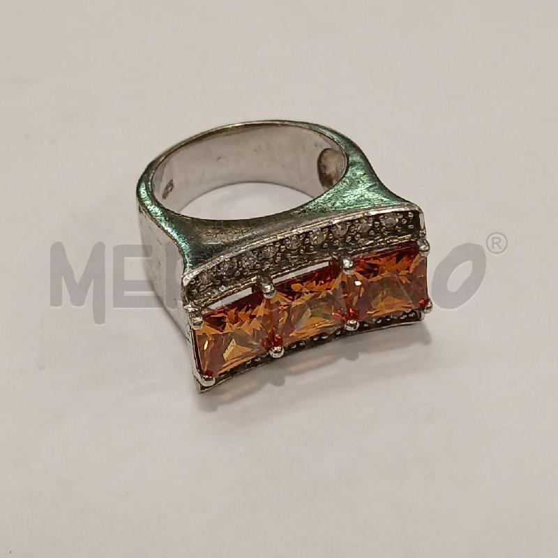 ANELLO ARG PIETRE ARANCIO BIANCO | Mercatino dell'Usato Roma garbatella 1