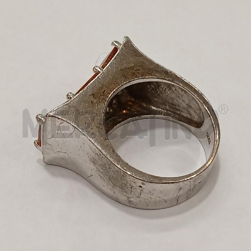 ANELLO ARG PIETRE ARANCIO BIANCO | Mercatino dell'Usato Roma garbatella 2