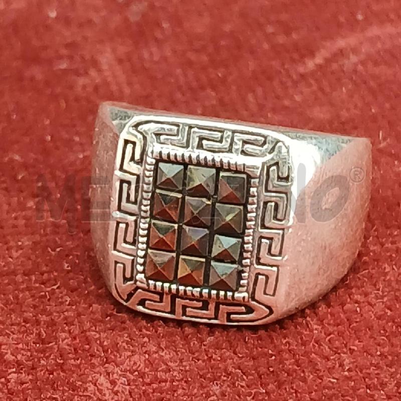 ANELLO ARG SIGILLO CENTRALE QUADRATO  | Mercatino dell'Usato Roma garbatella 2