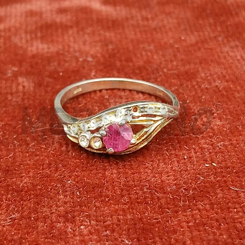 ANELLO ARG STRASS BIANCO CENTRALE ROSA | Mercatino dell'Usato Roma garbatella 1