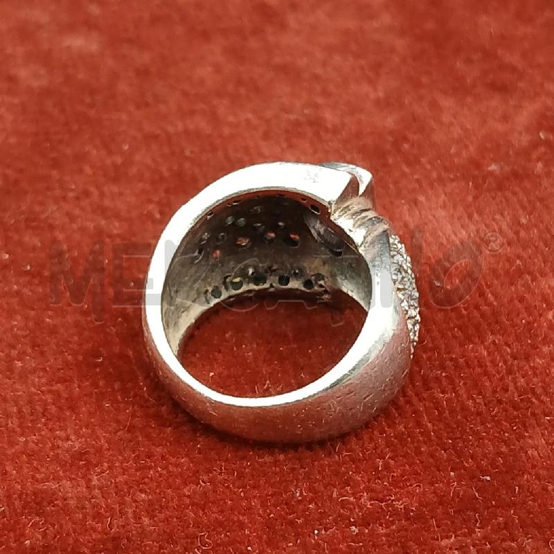 ANELLO ARG STRASS BIANCO PIETRA ROSA | Mercatino dell'Usato Roma garbatella 3