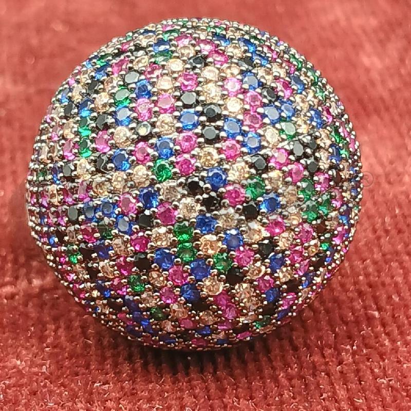 ANELLO BOMBATO STRASS COLORATO  | Mercatino dell'Usato Roma garbatella 3