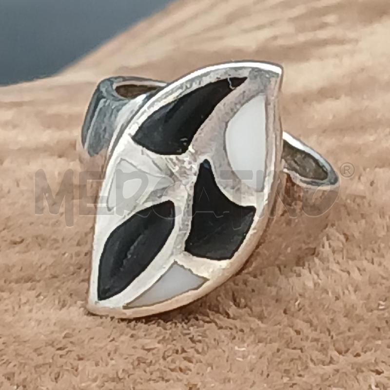 ANELLO DONNA ARG BIA E NERO  | Mercatino dell'Usato Roma garbatella 2