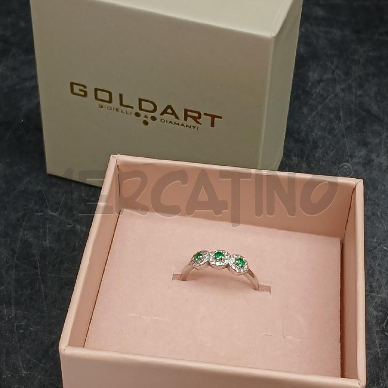 ANELLO DONNA ARG PIETRE VERDE BIANCO  | Mercatino dell'Usato Roma garbatella 1