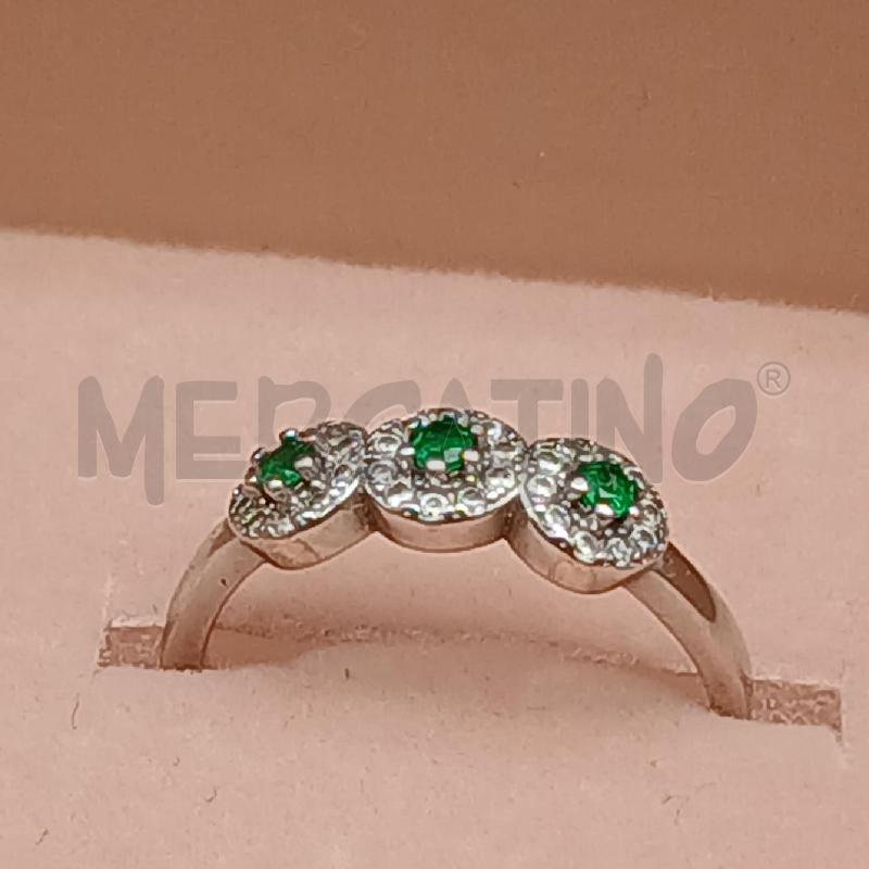 ANELLO DONNA ARG PIETRE VERDE BIANCO  | Mercatino dell'Usato Roma garbatella 2
