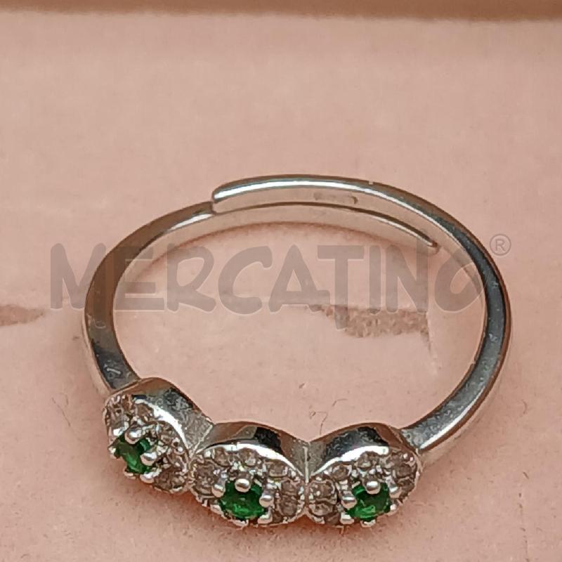 ANELLO DONNA ARG PIETRE VERDE BIANCO  | Mercatino dell'Usato Roma garbatella 3