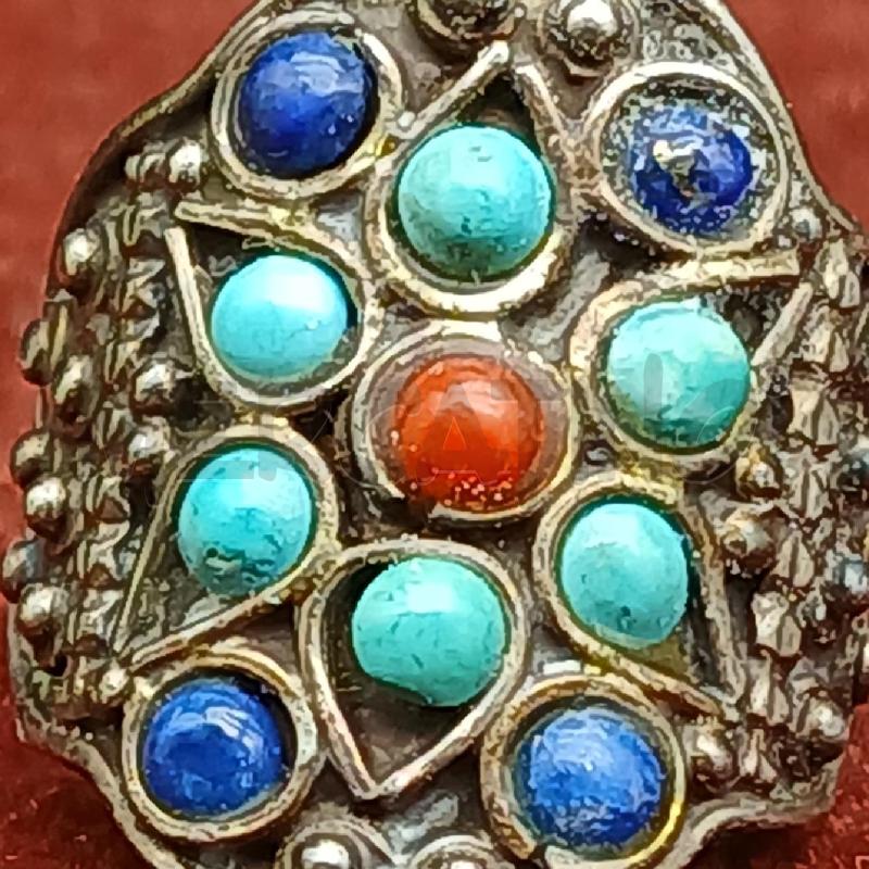 ANELLO DONNA ARG PIETRE VERDE E BLU | Mercatino dell'Usato Roma garbatella 3