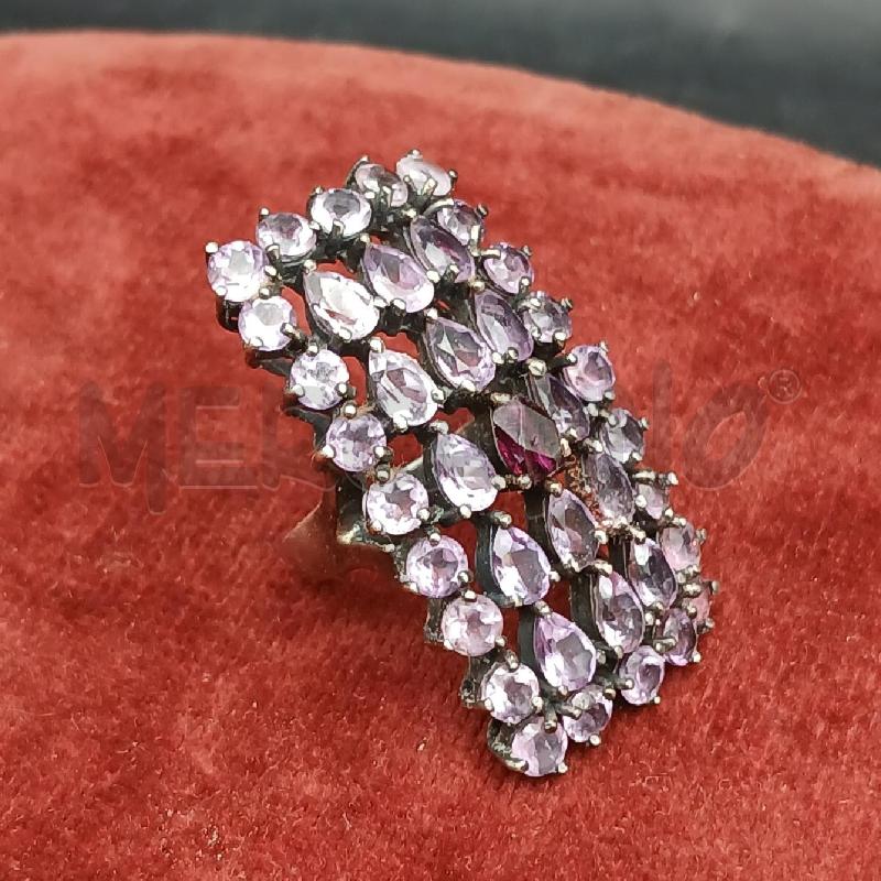 ANELLO DONNA ARG RETT PIETRE ROSA  | Mercatino dell'Usato Roma garbatella 1