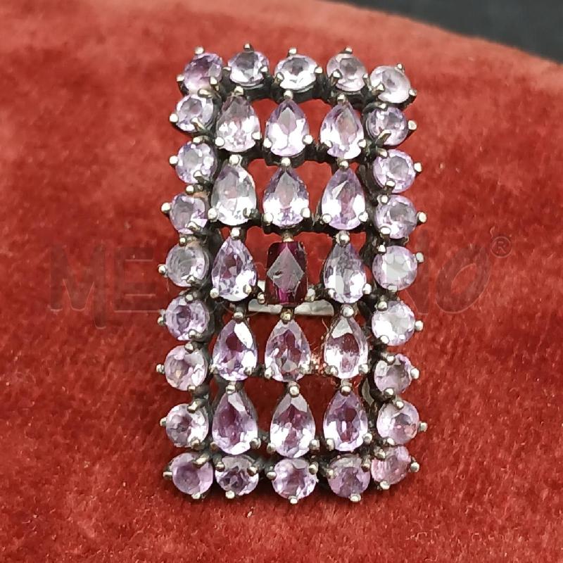 ANELLO DONNA ARG RETT PIETRE ROSA  | Mercatino dell'Usato Roma garbatella 2