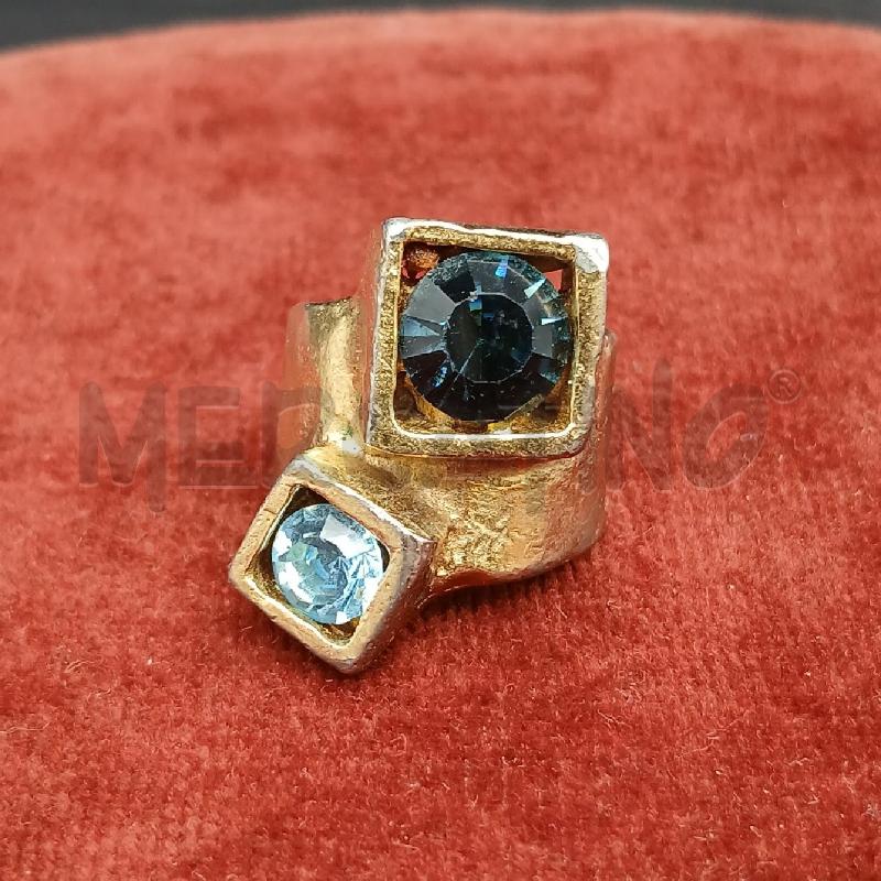 ANELLO DONNA PARIS DORATO BLU E AZZ | Mercatino dell'Usato Roma garbatella 1