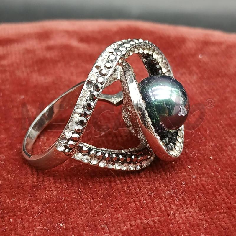 ANELLO DONNA PERLA STRASS BIANCO  | Mercatino dell'Usato Roma garbatella 2