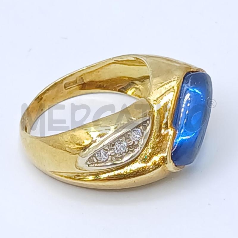 ANELLO DORATO BLU E STRASS | Mercatino dell'Usato Roma garbatella 2