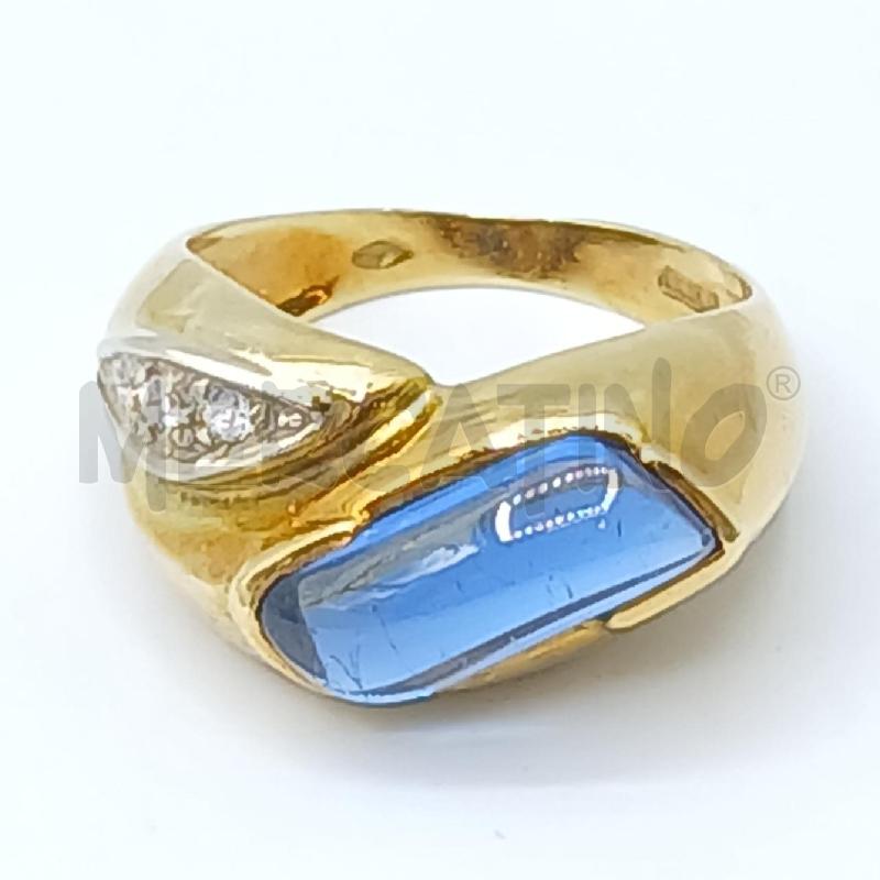 ANELLO DORATO BLU E STRASS | Mercatino dell'Usato Roma garbatella 3
