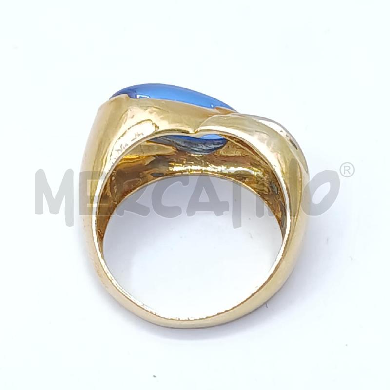 ANELLO DORATO BLU E STRASS | Mercatino dell'Usato Roma garbatella 4