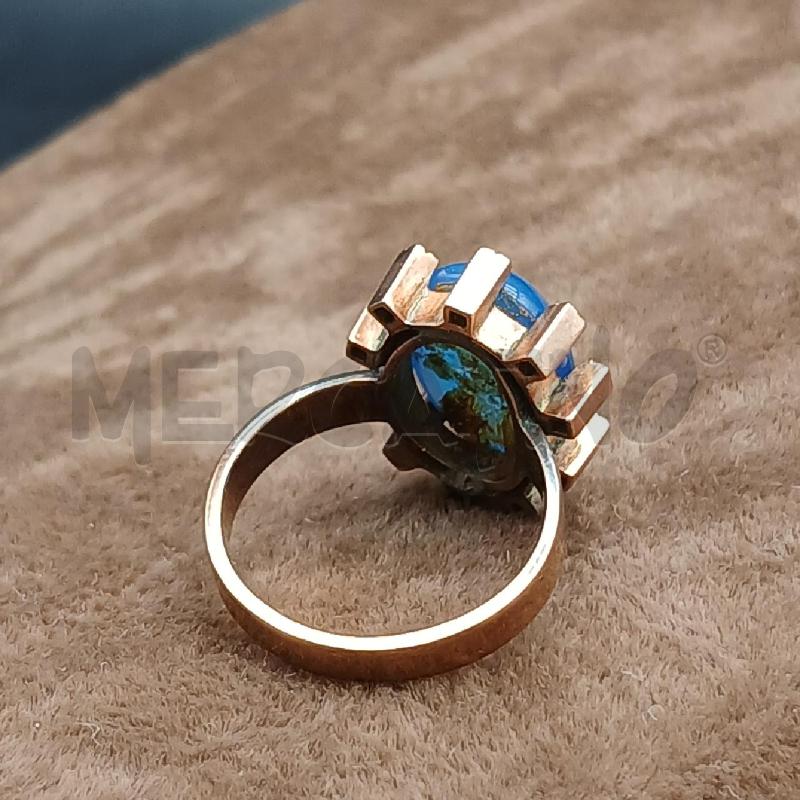 ANELLO DOR B CENTRALE AGATA BLU | Mercatino dell'Usato Roma garbatella 3