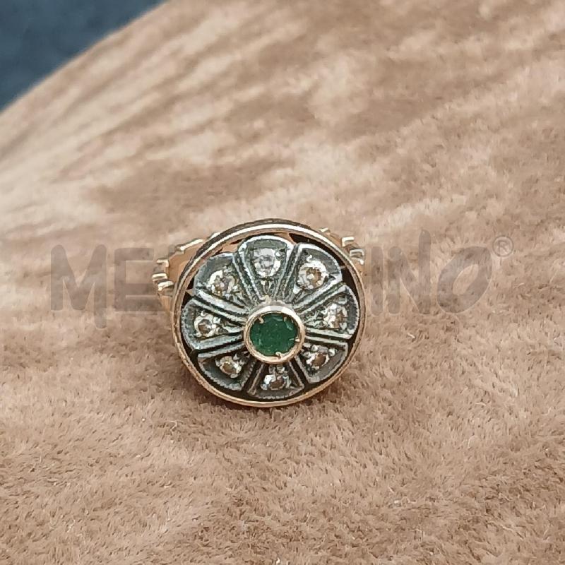 ANELLO DOR B TONDO CENTRALE SMERALDO | Mercatino dell'Usato Roma garbatella 1