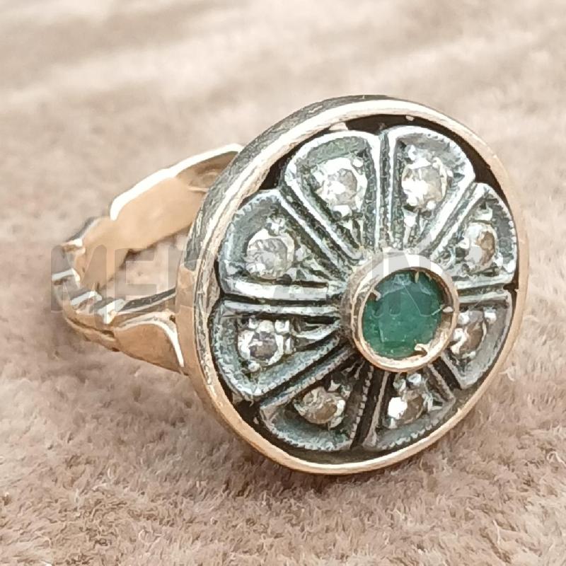 ANELLO DOR B TONDO CENTRALE SMERALDO | Mercatino dell'Usato Roma garbatella 3