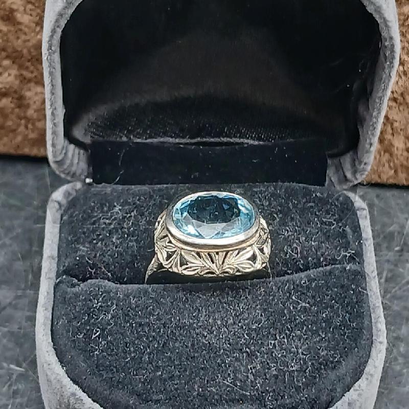 ANELLO D DET PIETRA BLU  | Mercatino dell'Usato Roma garbatella 1