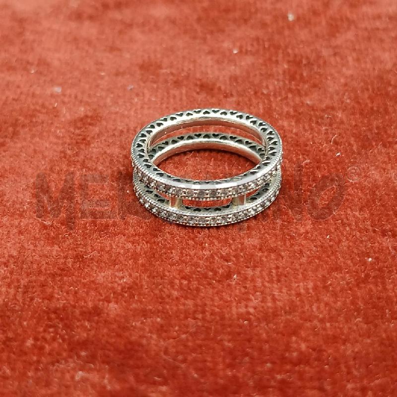 ANELLO PANDORA 2 FILE STRASS | Mercatino dell'Usato Roma garbatella 1