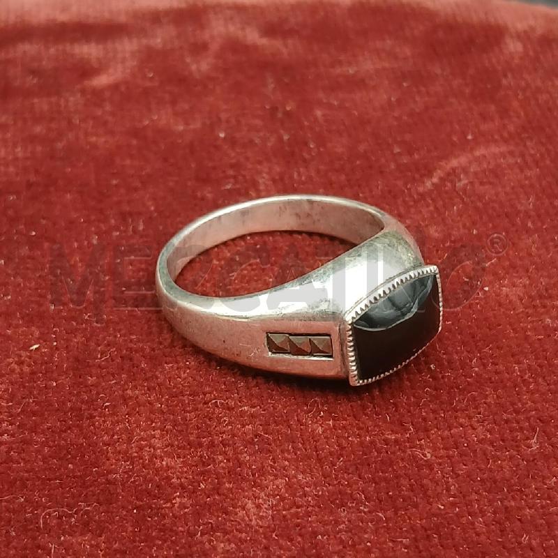 ANELLO UOMO ARG PIETRA NERO  | Mercatino dell'Usato Roma garbatella 1