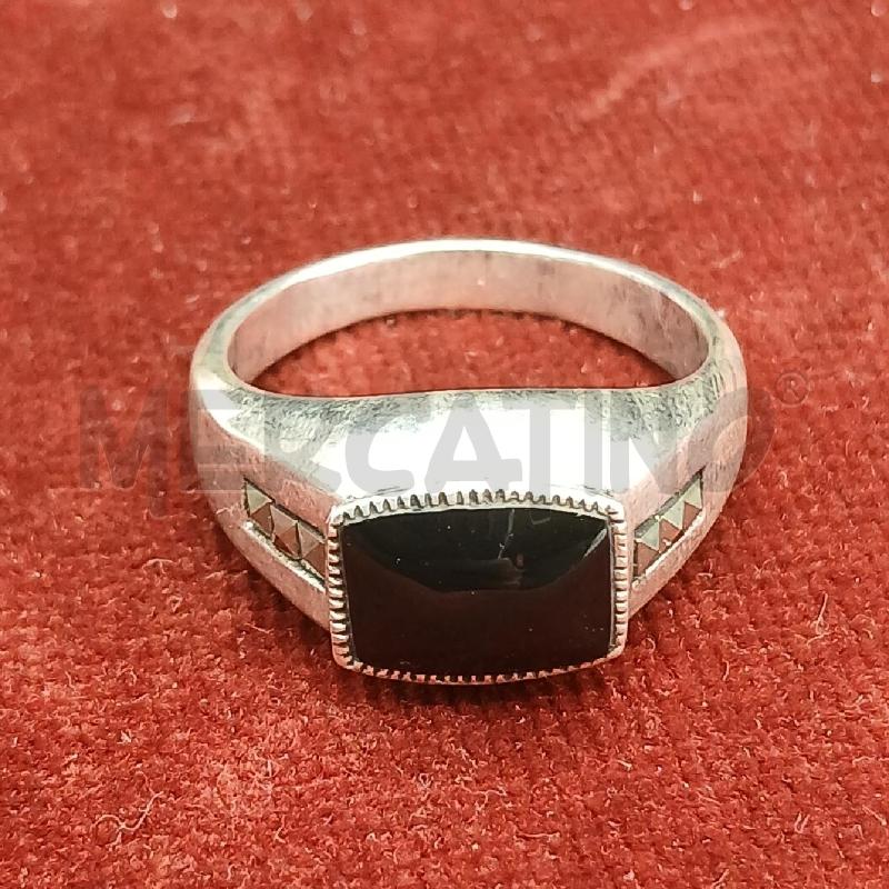 ANELLO UOMO ARG PIETRA NERO  | Mercatino dell'Usato Roma garbatella 2