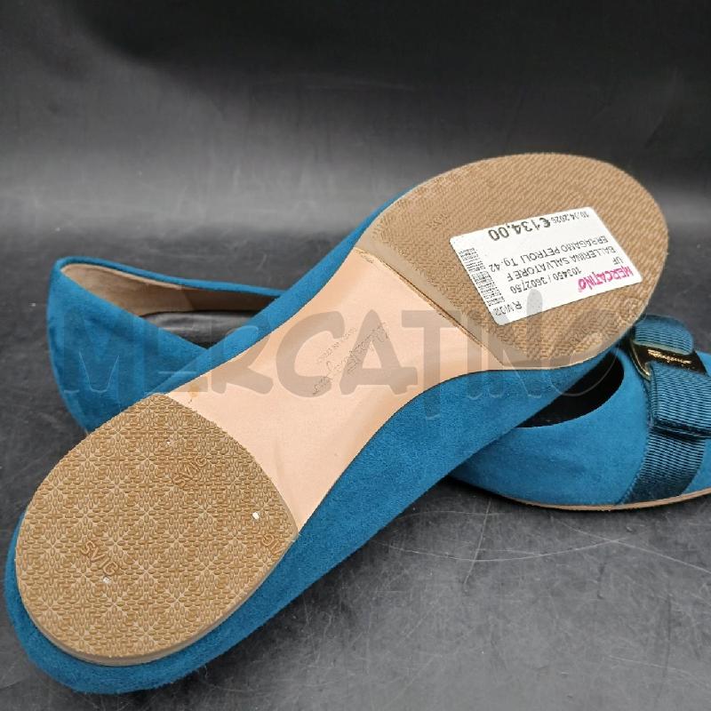 BALLERINA SALVATORE FERRAGAMO PETROLIO  | Mercatino dell'Usato Roma garbatella 5
