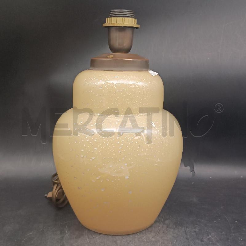 BASE LAMPADA VETRO BEIGE INCL ARG | Mercatino dell'Usato Roma garbatella 1