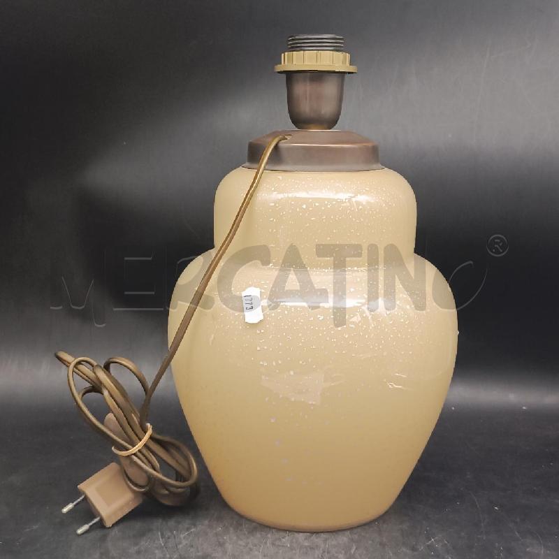 BASE LAMPADA VETRO BEIGE INCL ARG | Mercatino dell'Usato Roma garbatella 4