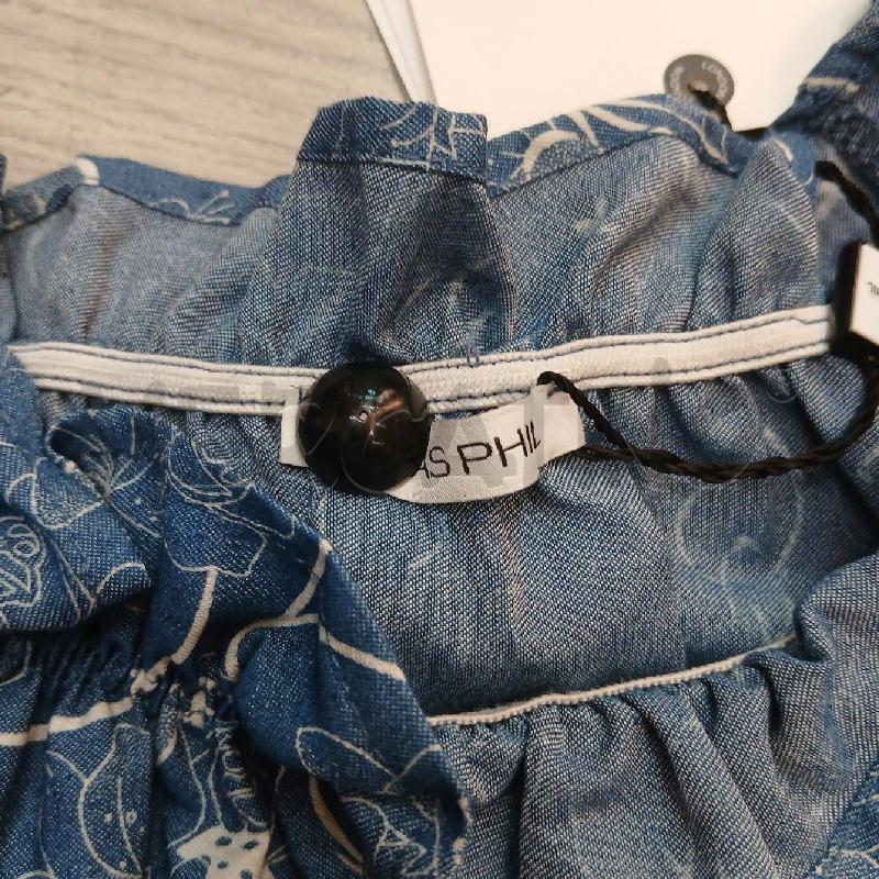 BLUSA D ELMAS PHIL BLU FIORI BIANCO  | Mercatino dell'Usato Roma garbatella 3