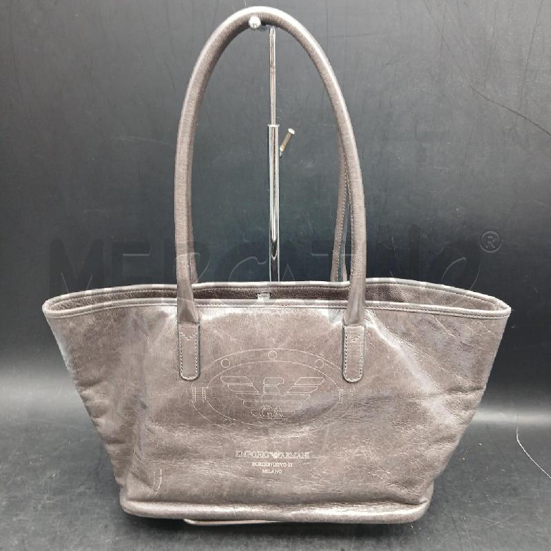 BORSA A MANO AMRNAI JEANS PELLE GRIGIO | Mercatino dell'Usato Roma garbatella 1