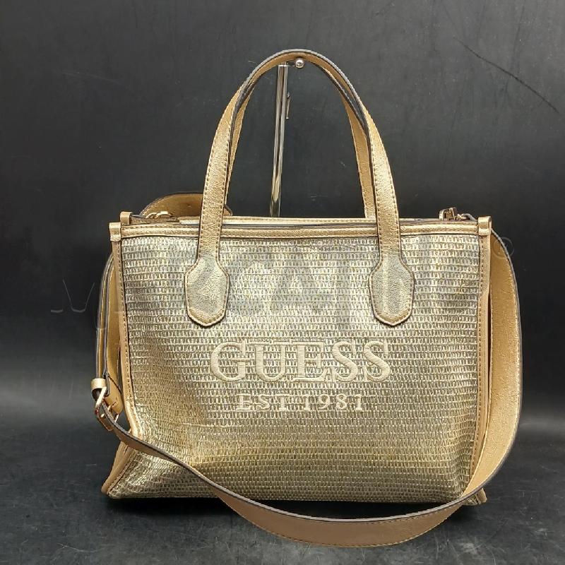 BORSA A MANO GUESS + TRAC DORATO BEIGE | Mercatino dell'Usato Roma garbatella 1