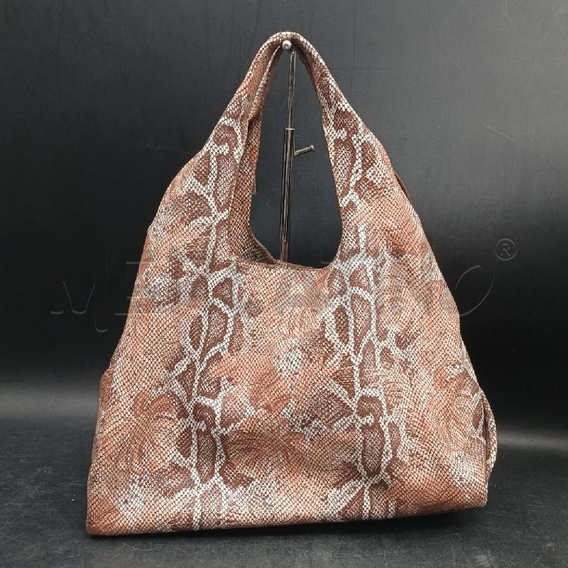 BORSA A MANO LIA NUMA PITONATO BEIGE MARRONE | Mercatino dell'Usato Roma garbatella 1