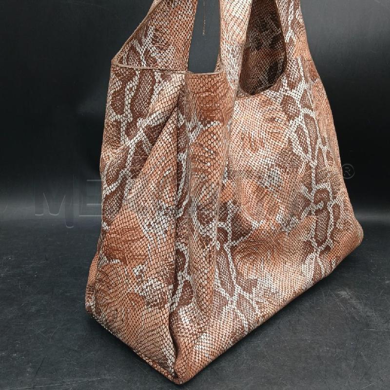 BORSA A MANO LIA NUMA PITONATO BEIGE MARRONE | Mercatino dell'Usato Roma garbatella 3