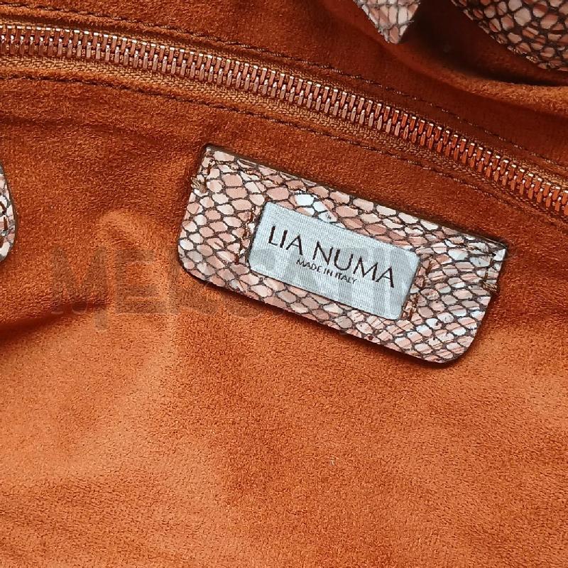 BORSA A MANO LIA NUMA PITONATO BEIGE MARRONE | Mercatino dell'Usato Roma garbatella 4