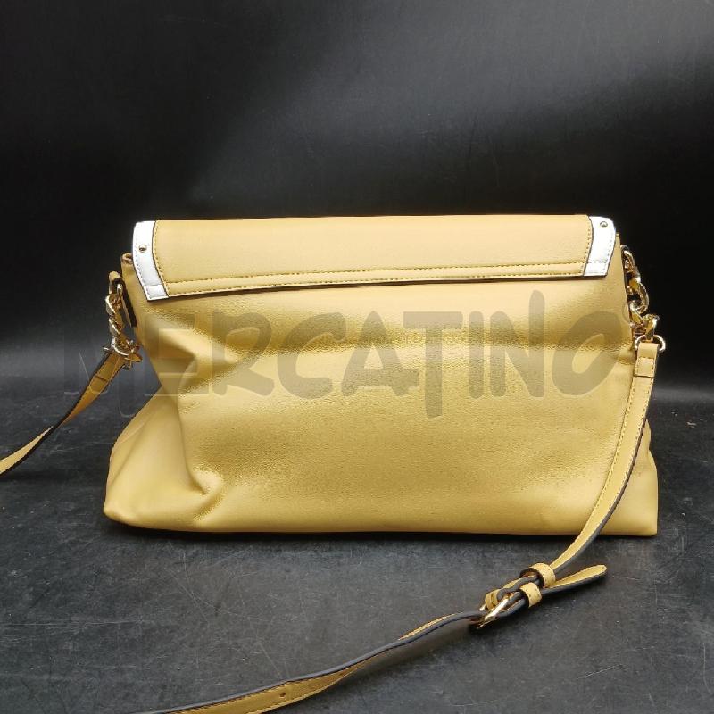 BORSA A MANO POLLINI NERO LOGO BEIGE  | Mercatino dell'Usato Roma garbatella 2