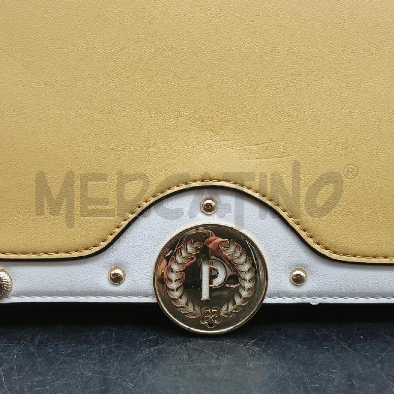 BORSA A MANO POLLINI NERO LOGO BEIGE  | Mercatino dell'Usato Roma garbatella 3