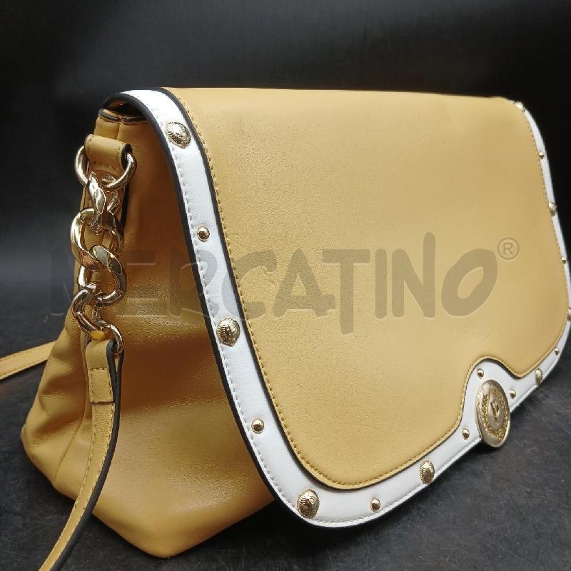BORSA A MANO POLLINI NERO LOGO BEIGE  | Mercatino dell'Usato Roma garbatella 4