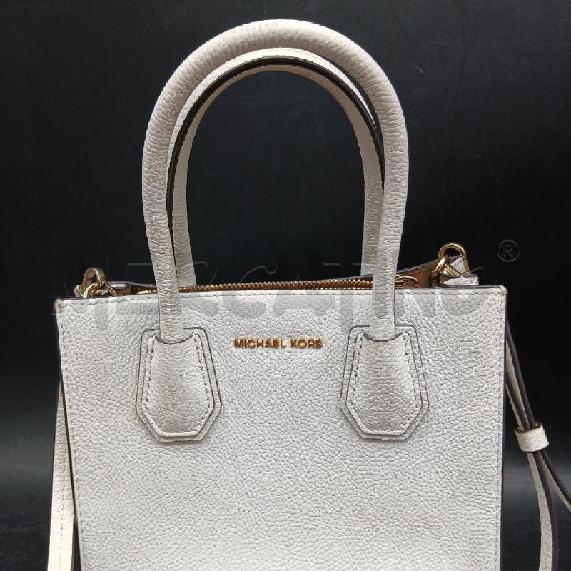 BORSA A MANO + TRAC MICHAEL KORS BIANCO LOGO DORATO | Mercatino dell'Usato Roma garbatella 2