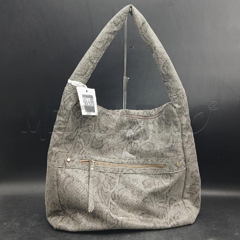 BORSA A SPALLA ENRICO COVERI GRIGIO PITONATO  | Mercatino dell'Usato Roma garbatella 1