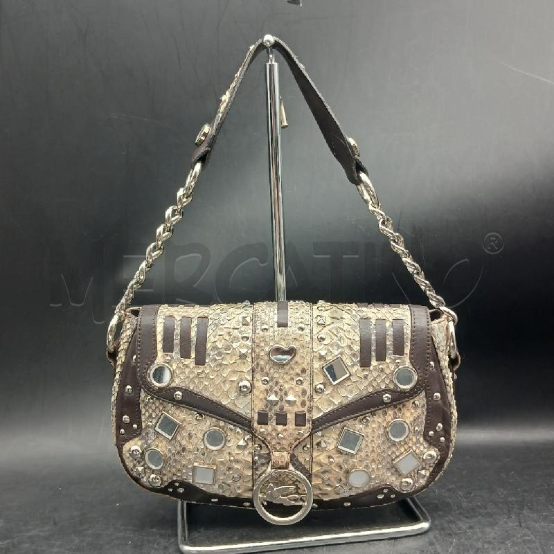 BORSA A SPALLA ETRO RETTILE BEIGE ARGENTO BORCHIE | Mercatino dell'Usato Roma garbatella 1