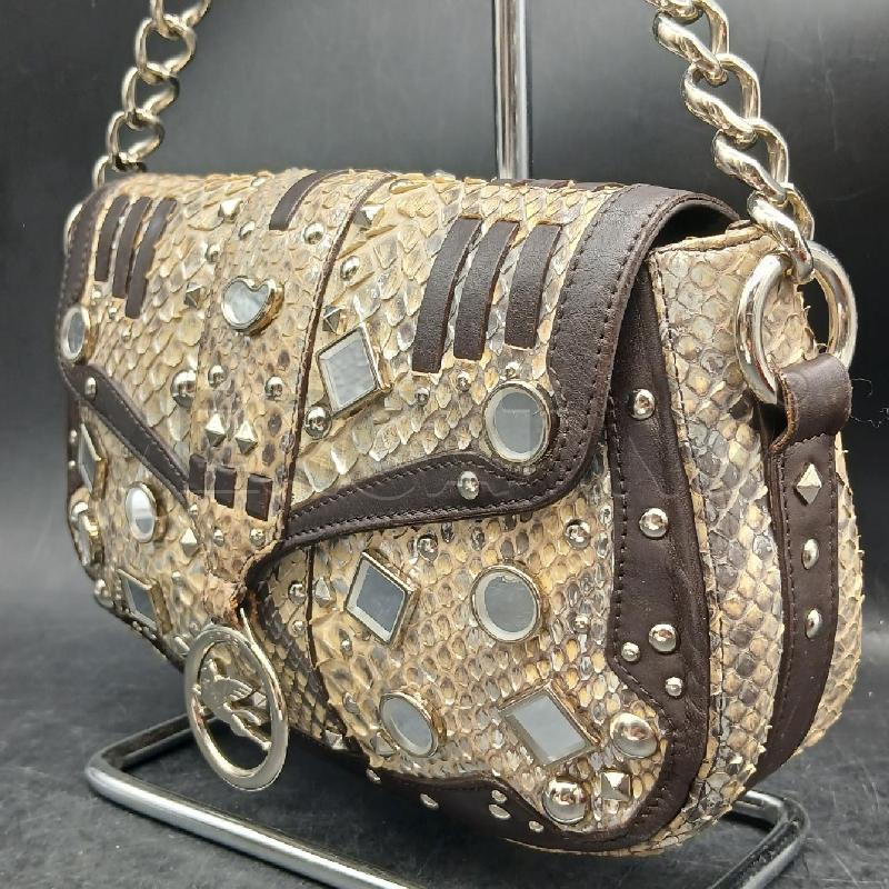 BORSA A SPALLA ETRO RETTILE BEIGE ARGENTO BORCHIE | Mercatino dell'Usato Roma garbatella 3